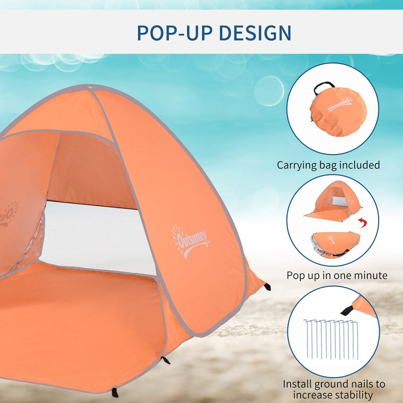 Pop Up Beach Shade for 2 People, Orange