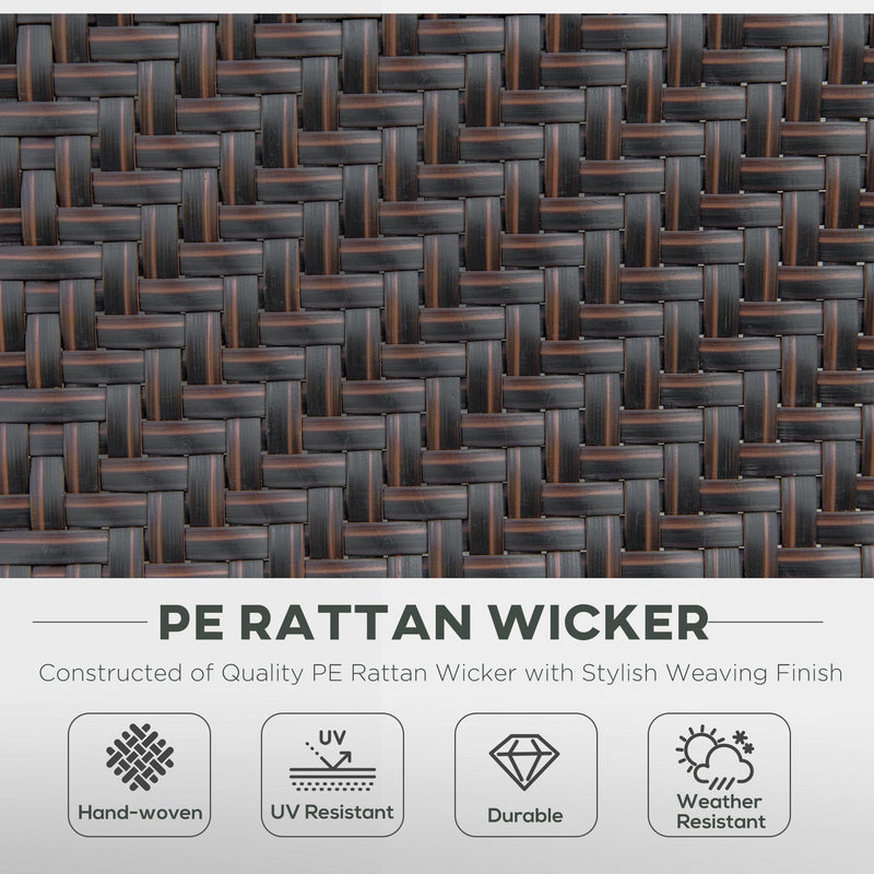 Folding High Back Rattan Garden Chairs, Set of 2