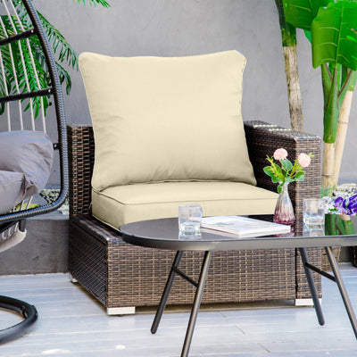 Thick Chair Cushions Outdoor - Cream Outsunny