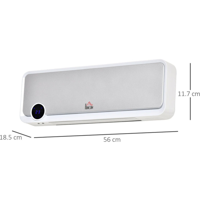 Wall Mounted Ceramic Heater, 1000W/2000W, White