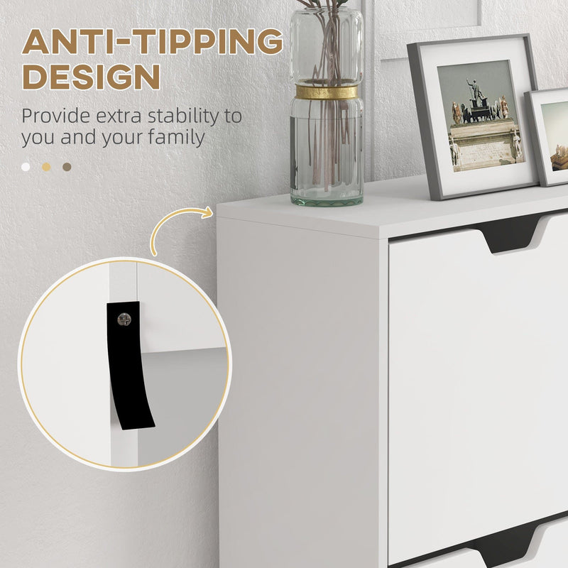 HOMCOM White Shoe Storage Cabinet