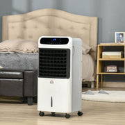 HOMCOM 32" Mobile Air Cooler, Evaporative Anion Ice Cooling Fan Water Conditioner Humidifier Unit w/3 Modes, Remote Controller, Timer for Home Bedroom Homcom