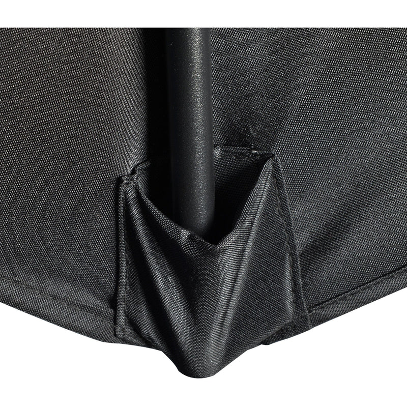 Outsunny 2.7m Balcony Half Parasol 5 Steel Ribs Construction Garden Outdoor Umbrella Black Outsunny