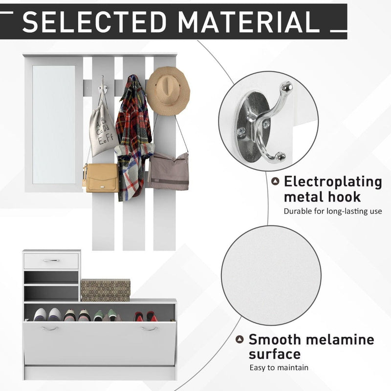 Simple White Entryway Furniture Set