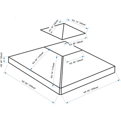 Waterproof Gazebo Canopy Replacement 3x3 (Top Only) Outsunny