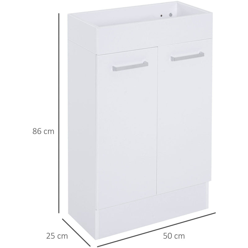 Under Sink Bathroom Vanity Unit With Ceramic Basin & Storage