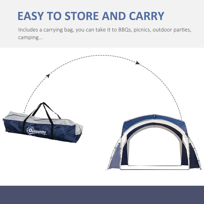 Dome Event Shelter, Garden Canopy, 3.5x3.5m, Grey/Blue
