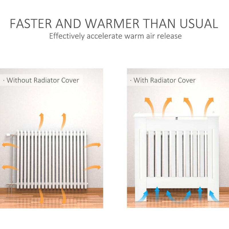 Small White Radiator Cover, L78 x W19 x H81 cm