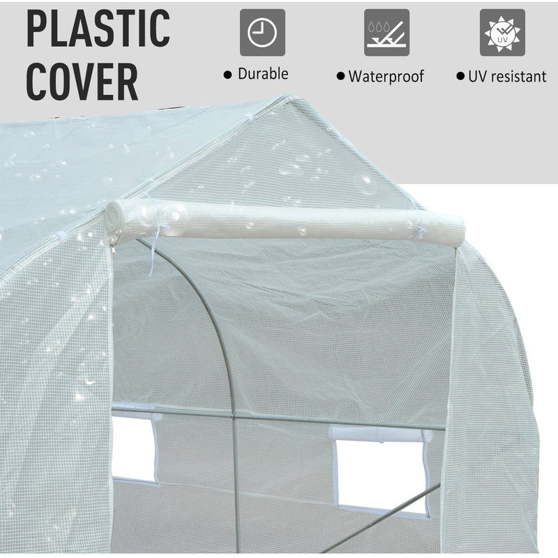 Polytunnel Greenhouse - Galvanised Frame - PE Cover - 3.5x3m