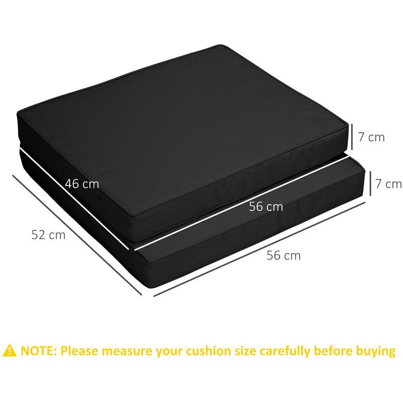 Waterproof Outdoor Chair Cusions, Black (52x46x7cm)