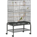 Bird Cage With Stand & Toys, Black Pawhut