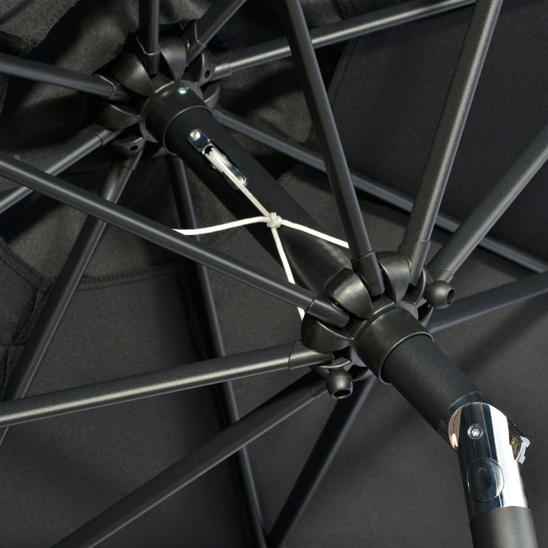 2.7m Large Outdoor Garden Umbrella - Black Outsunny