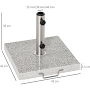28kg Marble Parasol Base With Wheels Outsunny