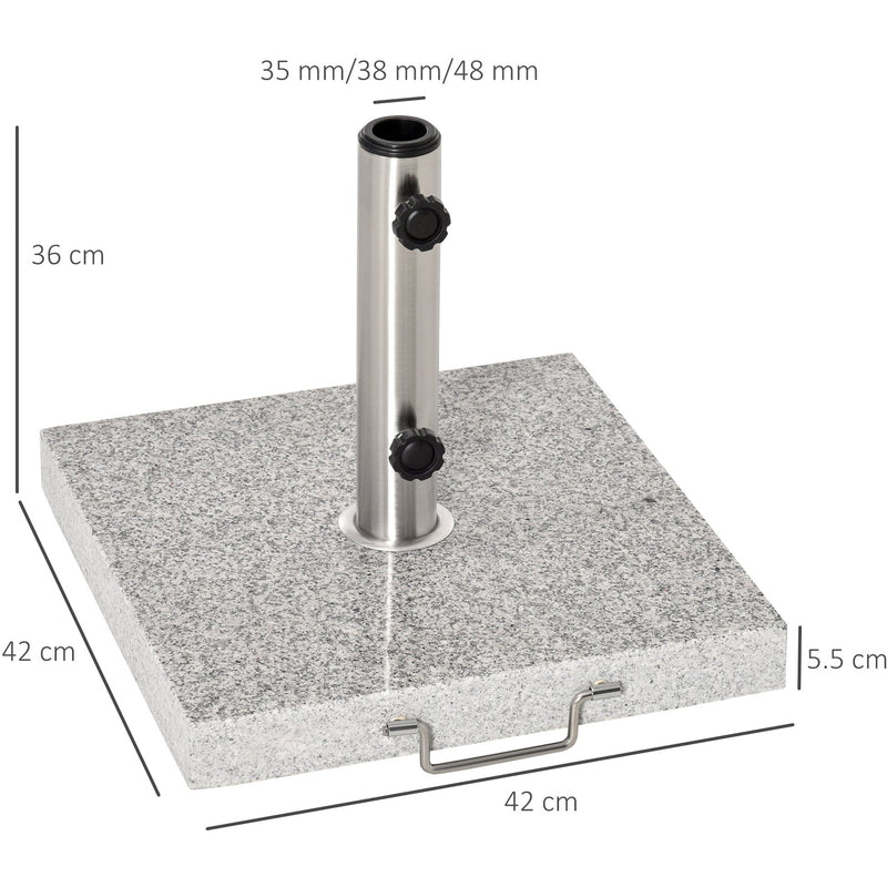 28kg Marble Parasol Base With Wheels Outsunny