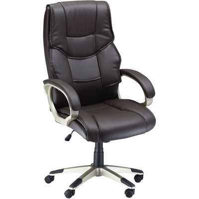 Brown High-Back Home Office Chair with Adjustable Height Homcom