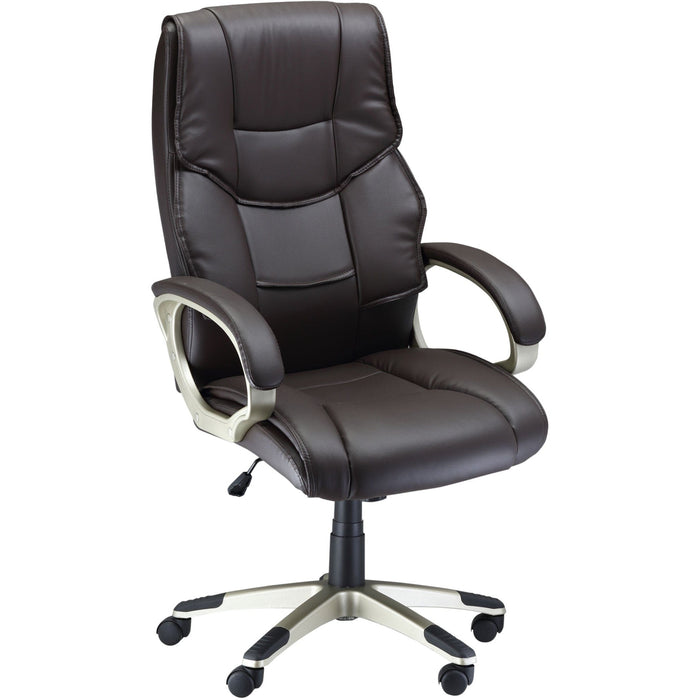 Brown High-Back Home Office Chair with Adjustable Height