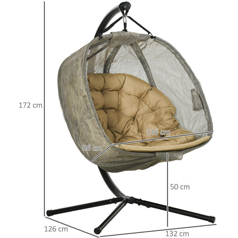 Double Egg Swing Chair With Stand, Pure Relaxation Outsunny