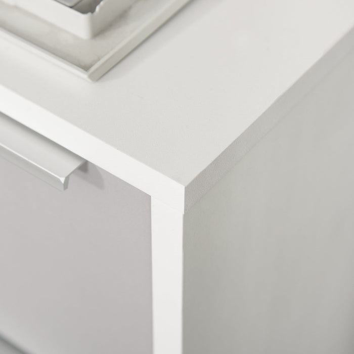 Mobile 3-Drawer File Cabinet, White/Grey