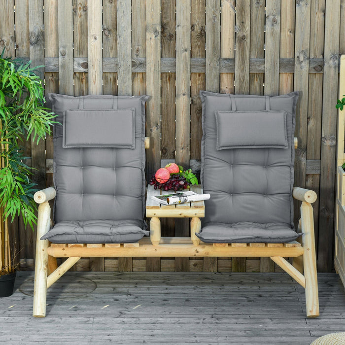 2pc High Back Garden Chair Cushion Set, 120x50cm