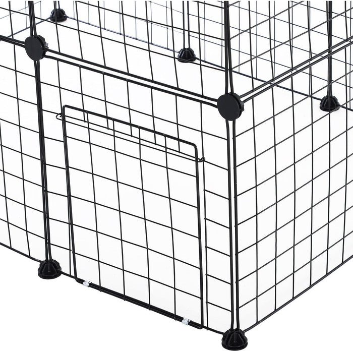 Metal Wire Guinea Pig & Rabbit Playpen, 36 Panels, Black