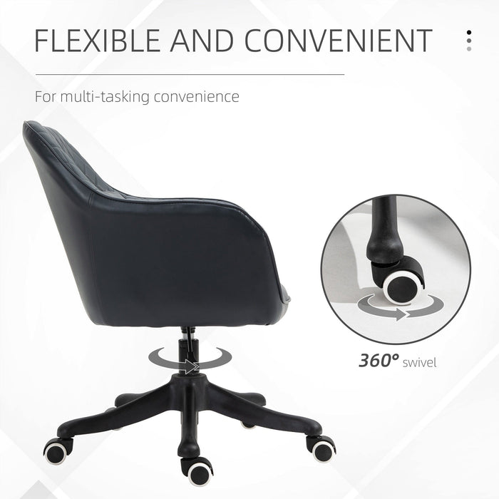 Blue Leather Vibrating Office Chair with Massage Pillow