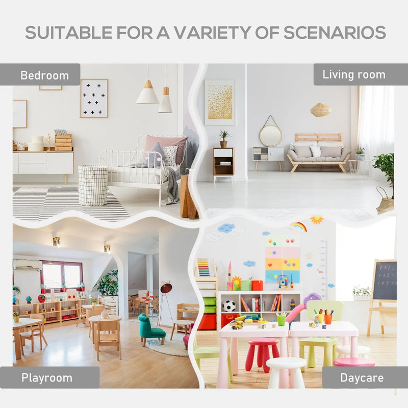 Kids Table and Chairs Set, Storage, 3-Pc, 2-4 Years, White Homcom
