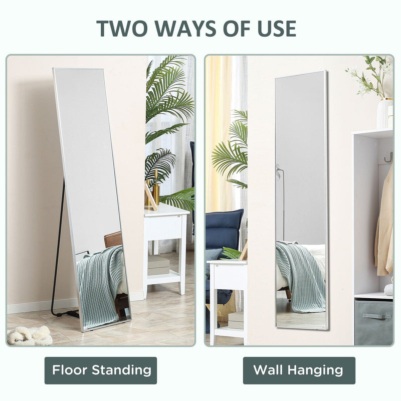 Black Wall-Mounted Full-Length Mirror (160x40cm)
