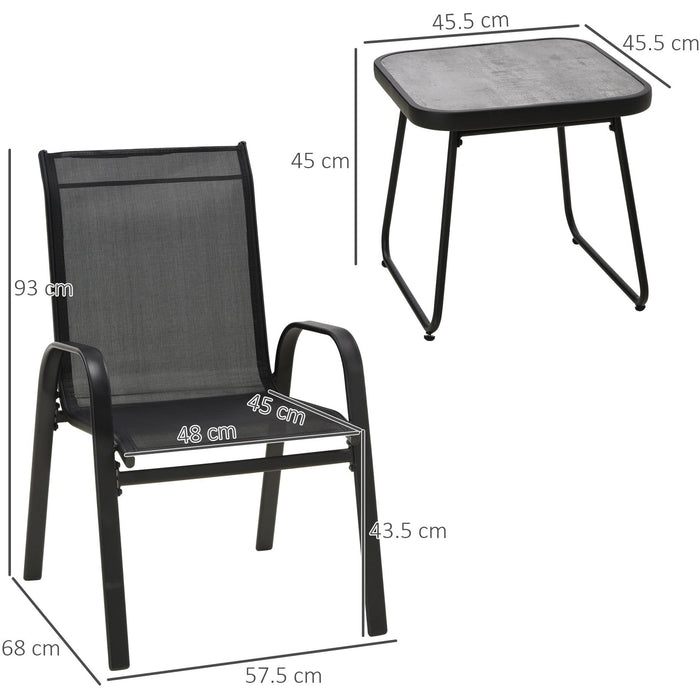 Garden Furniture Bistro Set - Black