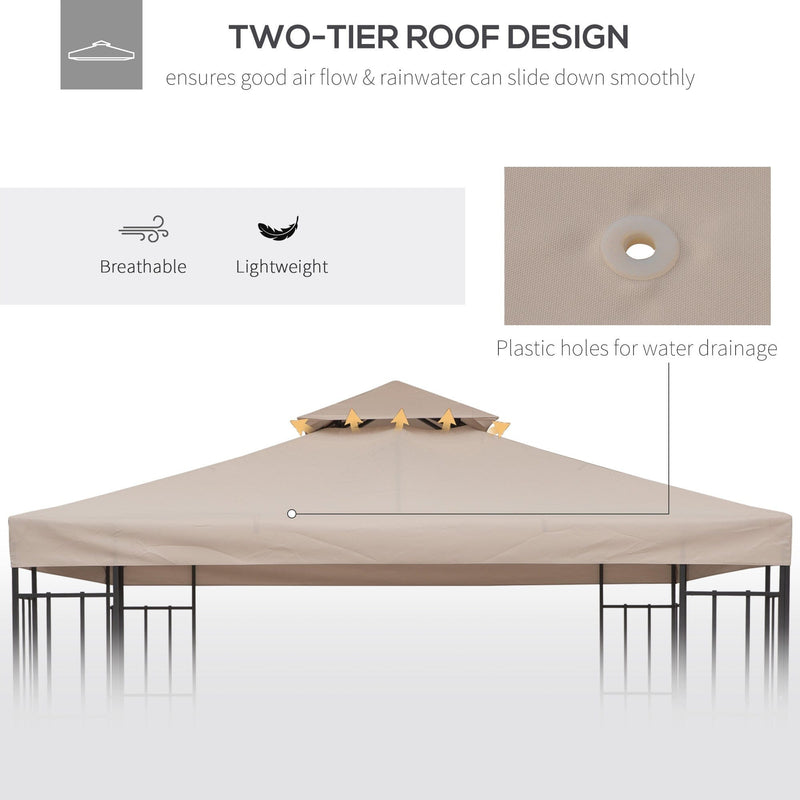 Waterproof Gazebo Canopy Replacement 3x3 (Top Only)
