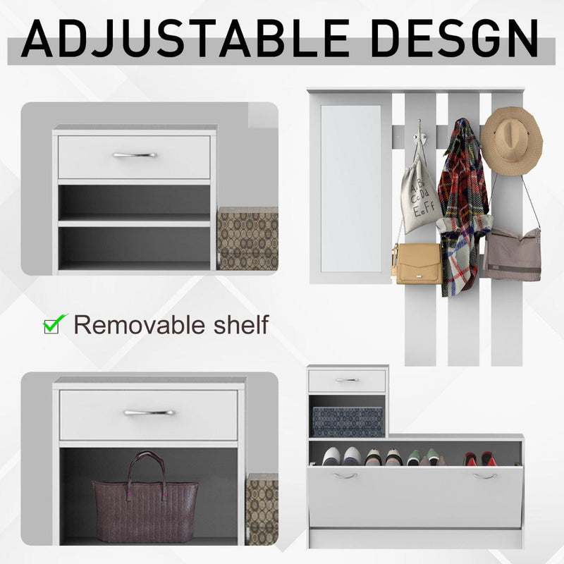 Simple White Entryway Furniture Set