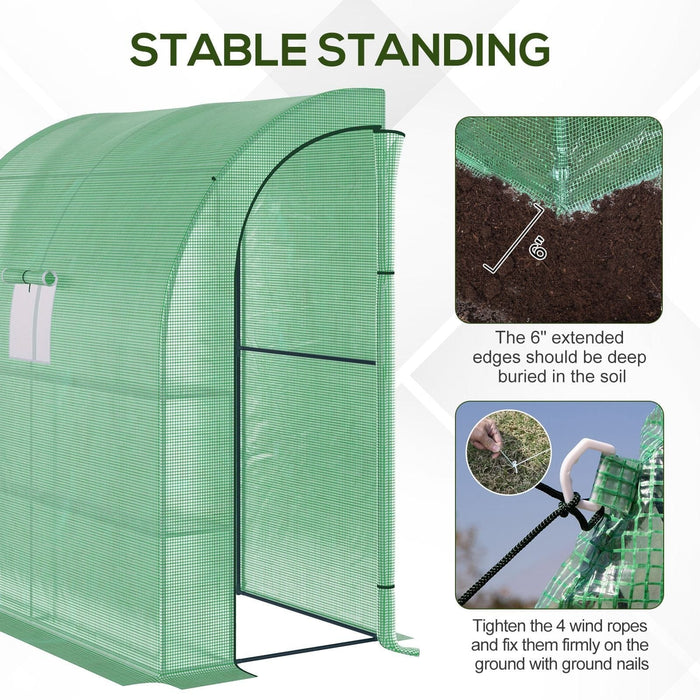 Plastic Lean To Greenhouse - 200x100x215 cm