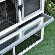 Outdoor Rabbit Hutch, Grey Pawhut