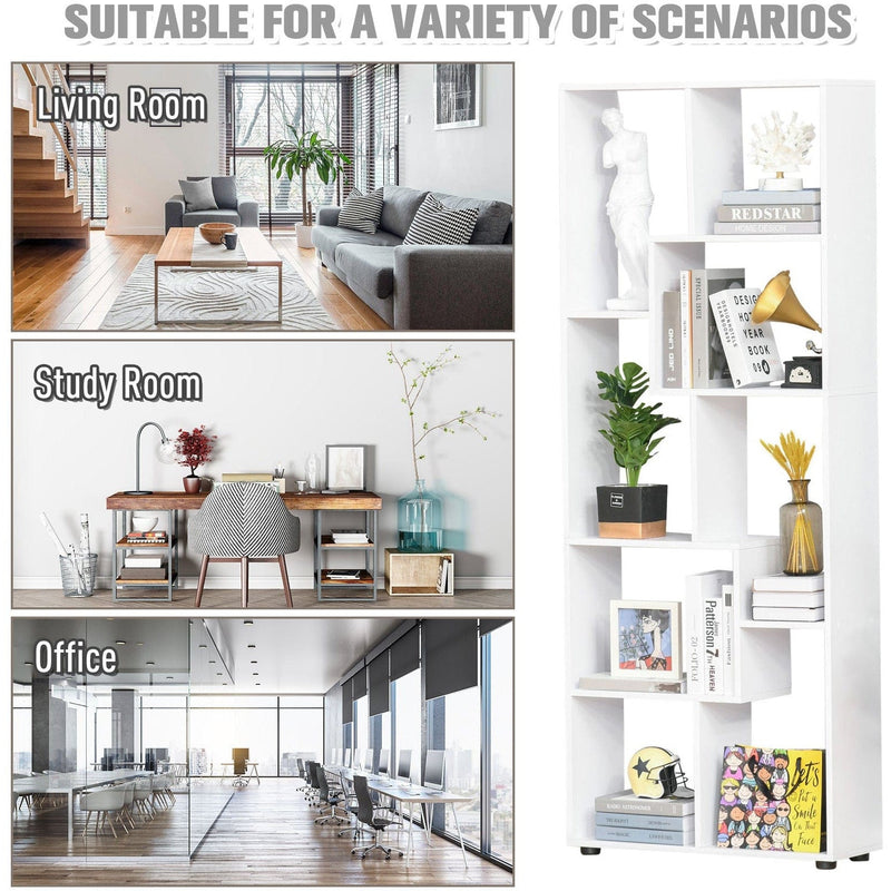 70cm Wide Bookcase, Modern Geometric Display Storage Unit