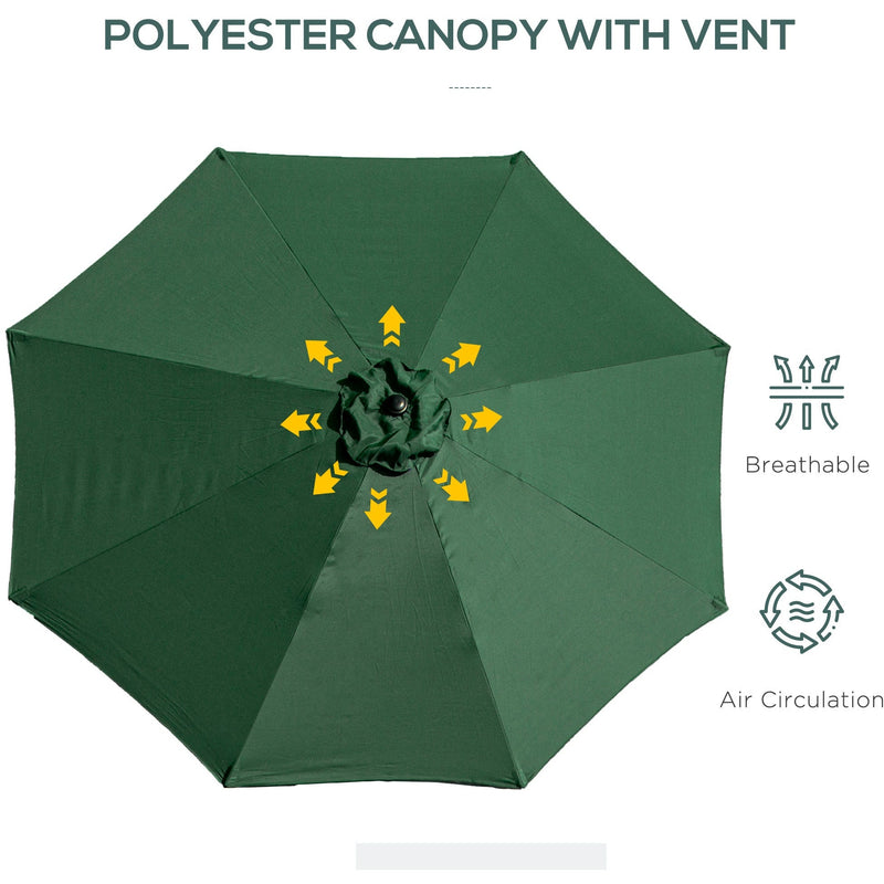 3m Tilting Garden Parasol with Crank Handle Outsunny