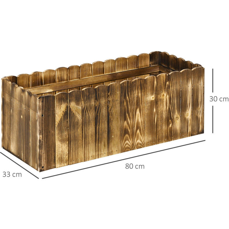 Large Wooden Garden Raised Bed Pot Outsunny