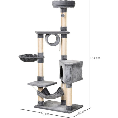 150CM Cat Tree Condo, Multi-level, Toys, Scratching Posts Pawhut
