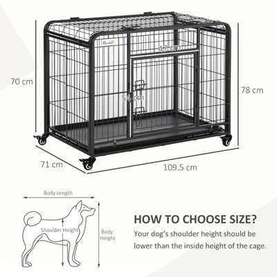 Foldable Heavy Duty Kennel with Double Doors Pawhut