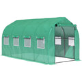 Walk-In Greenhouse for Protecting Plants from Rain and Wind with Easy Access Green Outsunny