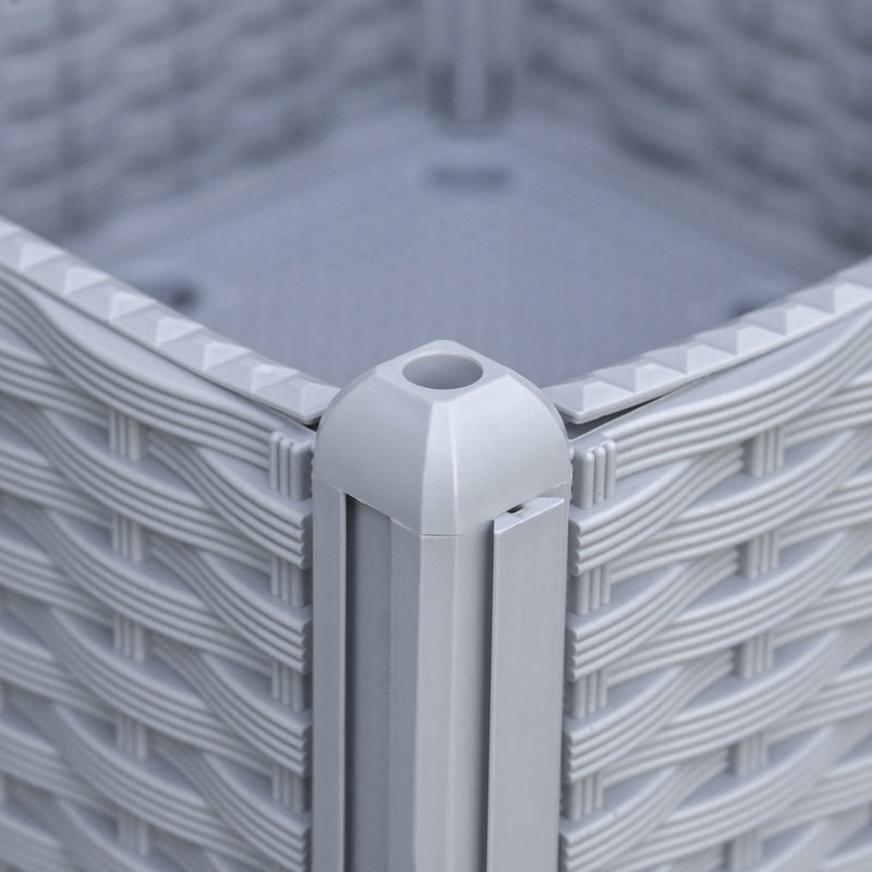 2 Rattan Planters Outdoors, 40x40x44 cm