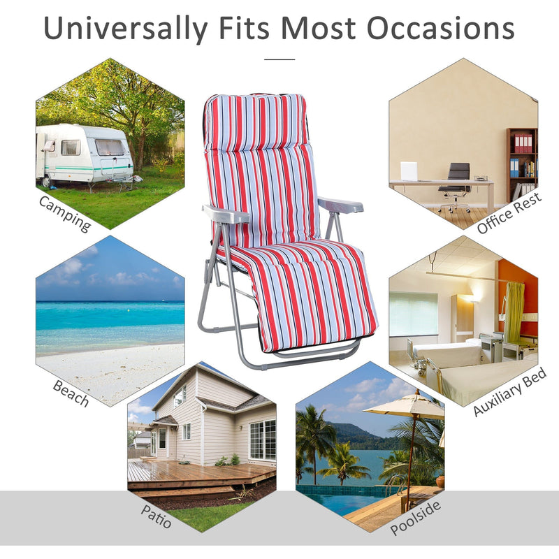 Set of 2 Padded Garden Recliner Chairs