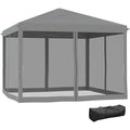 Outsunny 3x3m Pop Up Gazebo, Sidewall Netting, Light Grey Outsunny