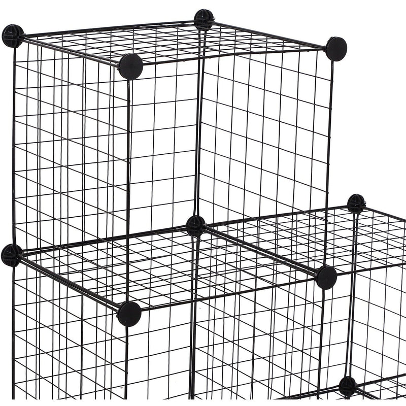 DIY 6 Cube Metal Rack, Black