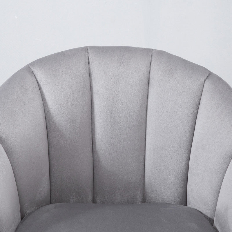 Grey Velvet Accent Chair