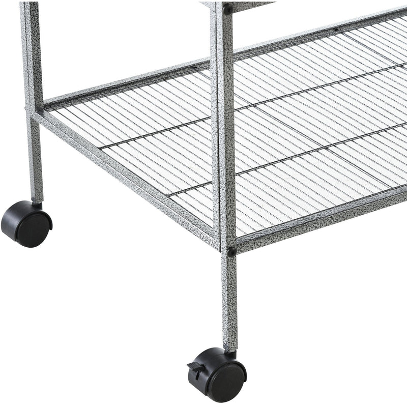 PawHut Double Rolling Metal Bird Cage Parrot Cage with Removable Metal Tray, Storage Shelf, Wood Perch, and Food Container Pawhut