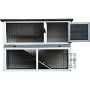 Outdoor Rabbit Hutch, Grey Pawhut