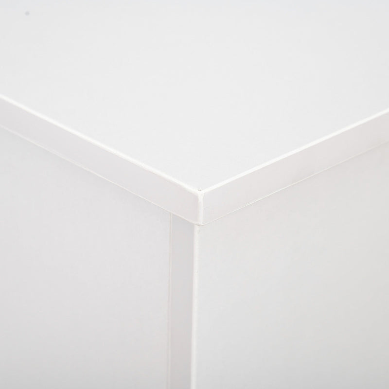 White Wooden Storage Box Ottoman With Lid