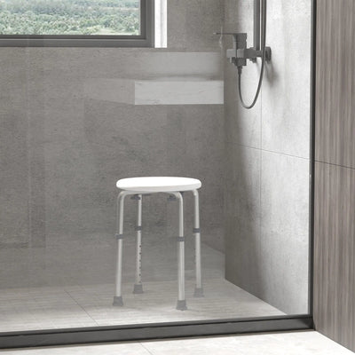 Non Slip Shower Seat, Cream White Homcom