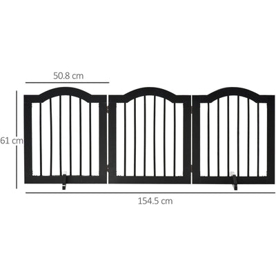 No Screw Freestanding Wooden Pet Gate,155 x 61cm Homcom
