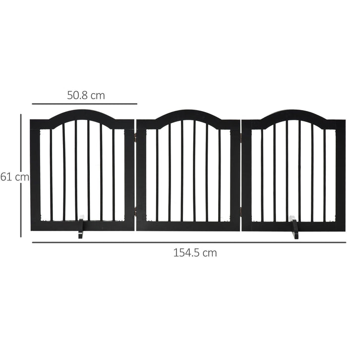 No Screw Freestanding Wooden Pet Gate,155 x 61cm