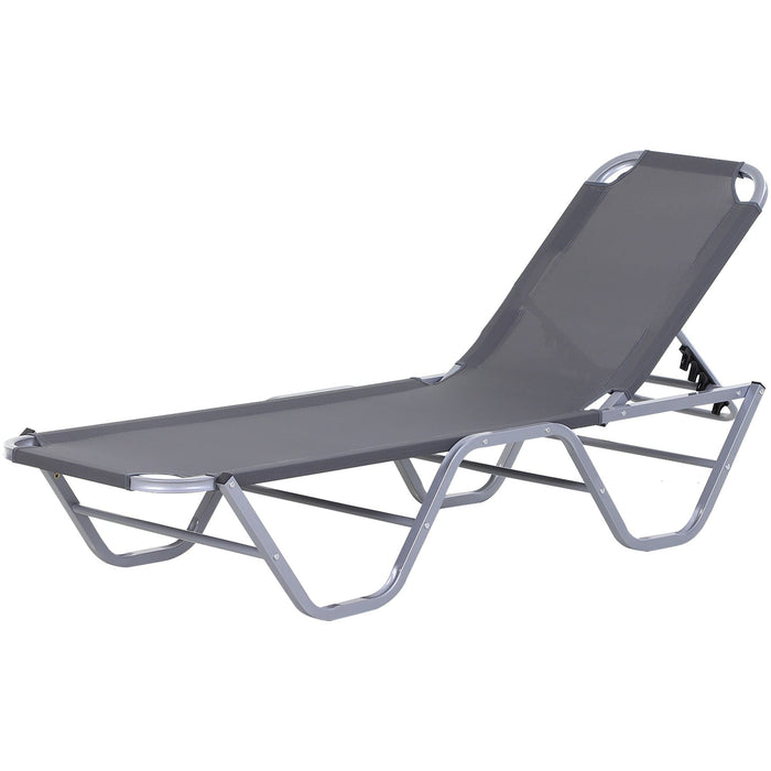 Sun Lounger Relaxer, 5-Position Backrest, Lightweight